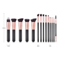 14pcs Makeup Brush Durable Soft Wooden Handle Powder Brush Dome Blush Brush for Women