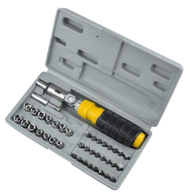 Household 41pc Repair Tool Kit Socket Screwdriver Kit Ratchet Wheel Sleeve Screwdriver Set